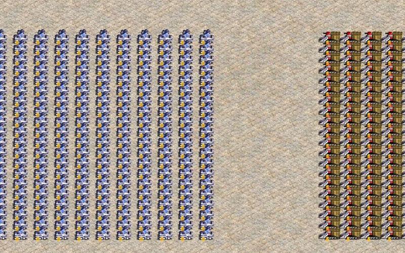 红警2各种单位血量条：步兵、车辆、飞机血量对比