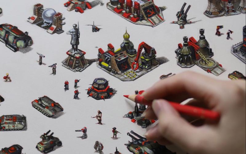 手绘红警稿件欣赏：致敬经典策略游戏